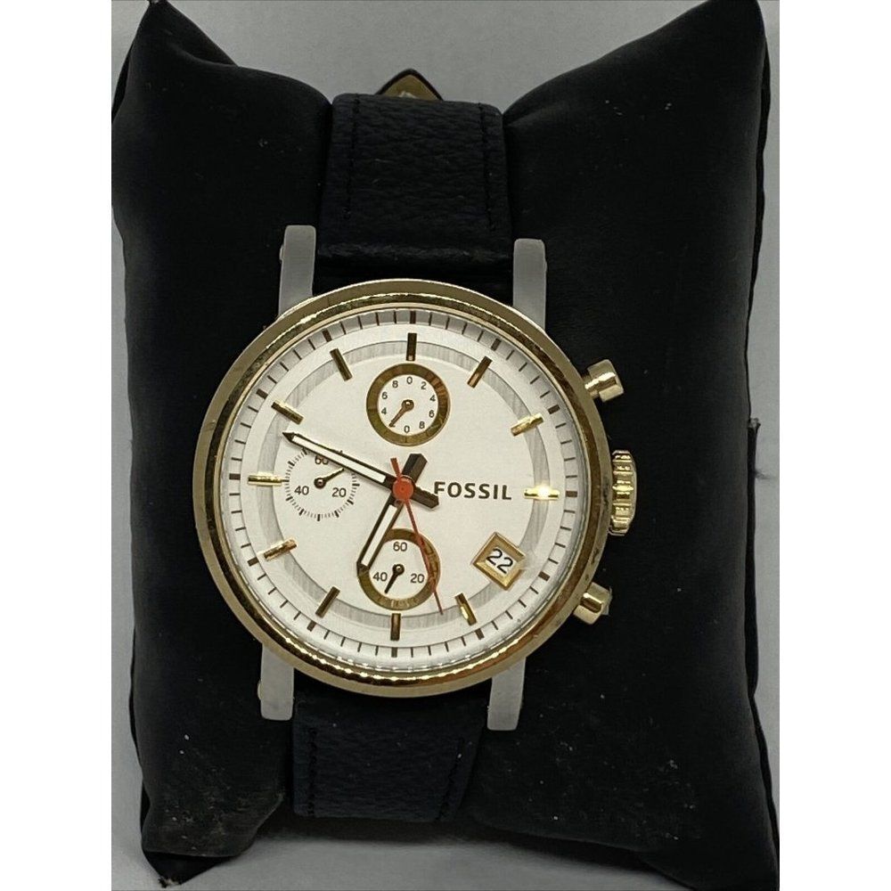Fossil Boyfriend ES3615 Women Black Leather White